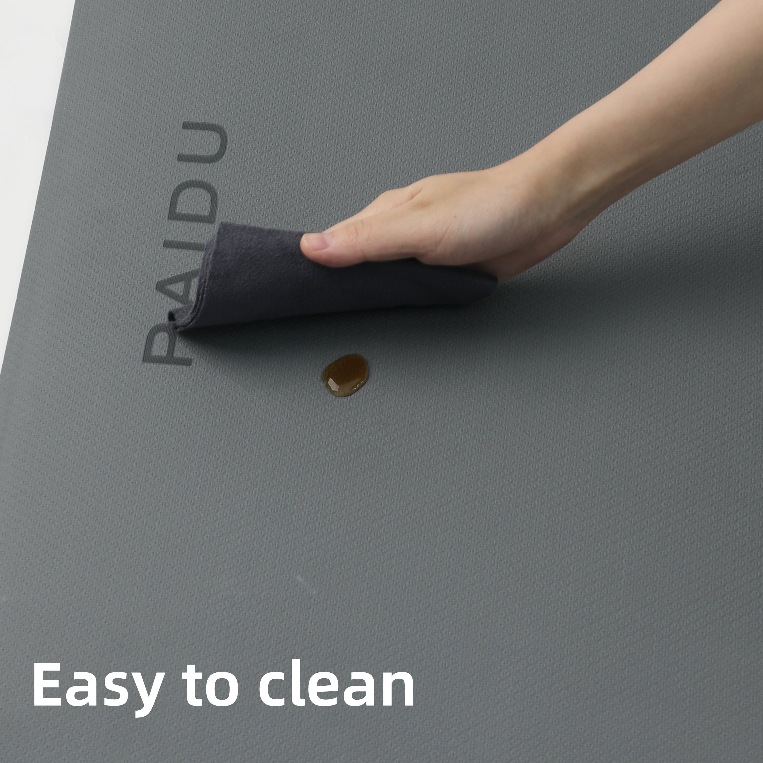 SAHAI 0.4inch Non-Slip Thick Yoga Mat with Strap –Travel & Home Gym Exercise Mat | 72x24 inch(Light Gray + Black)
