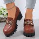 thumbnail image 2 of Mujeres Tacones Altos Redondo Dedo Del Pie Grueso Mochilas, Zapatos Casuales de las Mujeres Estilo Vintage Suela Gruesa, 2 of 9