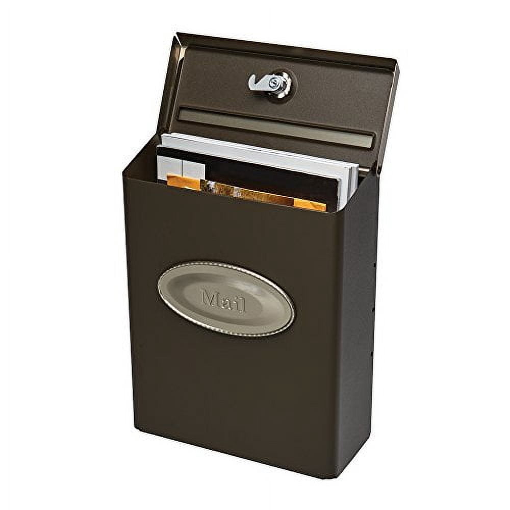 Gibraltar Designer Modern Steel Residential Locking Wall Mount Mailbox, Bronze