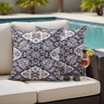 thumbnail image 4 of Purple Boho Outdoor Waterproof Pillow Covers, Farmhouse Vintage Ethnic Flowers Pattern Decorative Square Throw Pillowcase Sofa Cushion Sham for Patio/Couch/Chair, 20"x20" 2 Pack, 4 of 8