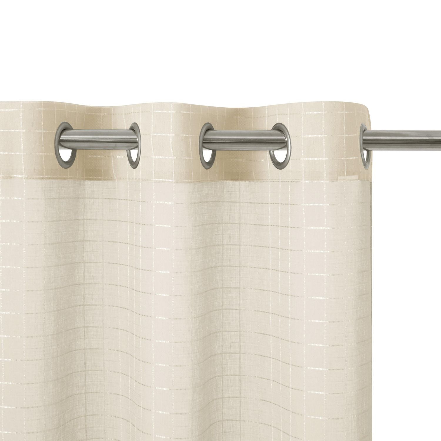 Mainstays Windowpane Sheer Window Curtains Panel Pair, Set of 2, White, 38" W x 84" L, 2 Set MS Sheer Curtain Panel