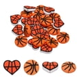 thumbnail image 1 of Uxcell 24 Pcs Ballon de Sport Forme Ronde Cœur de Basketball 25mm avec Trou de 3mm, Orange Rouge, 1 of 6