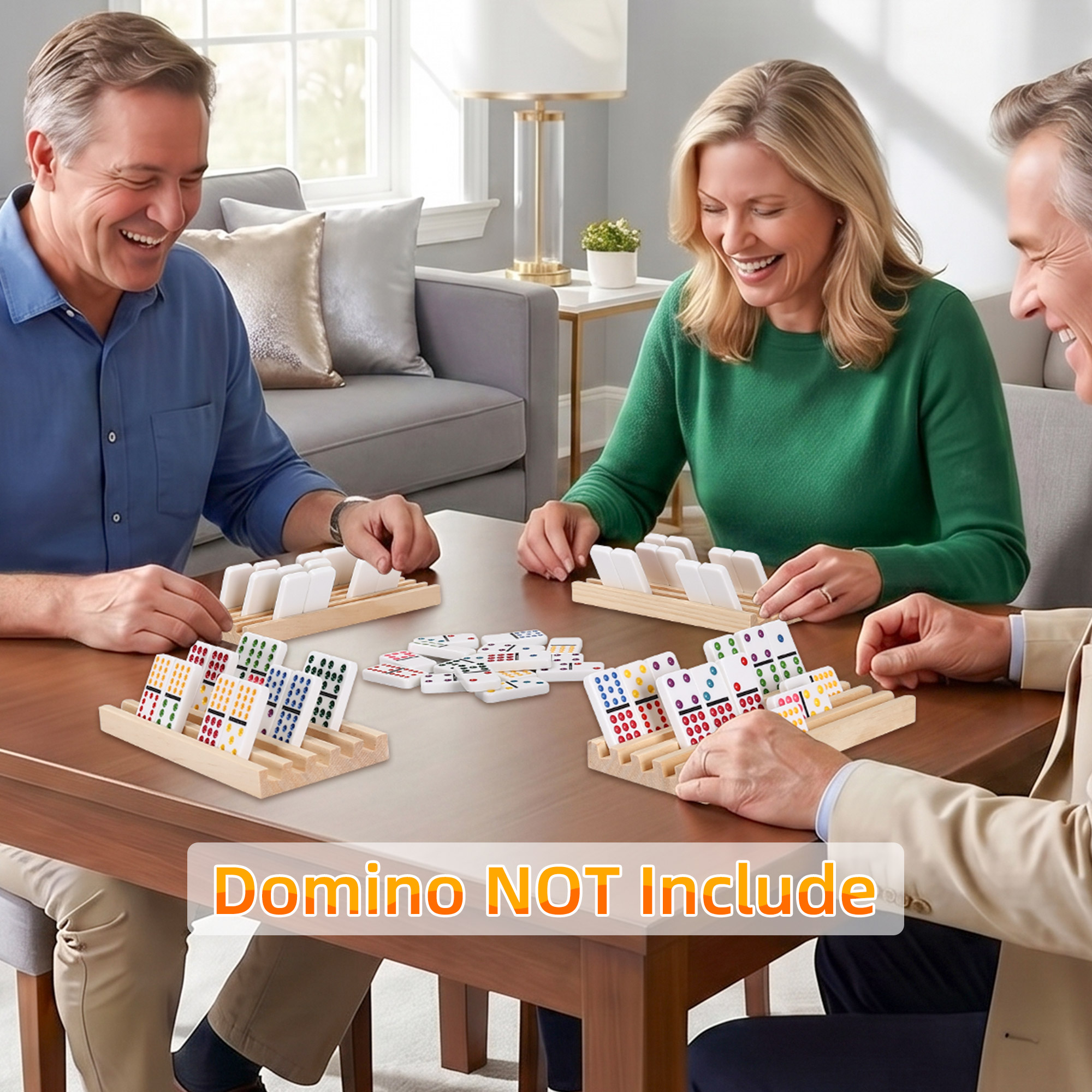 Fugocen Wood Domino Racks Set of 8 Trays photo 7