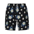 thumbnail image 4 of Lsque Mens Swim Trunks Daisies Flowers Pattern - Bathing Suit Compression Liner - Beach Swim Shorts Swimwear - (S-3XL) - Stretch Quick Dry -3X-Large, 4 of 9