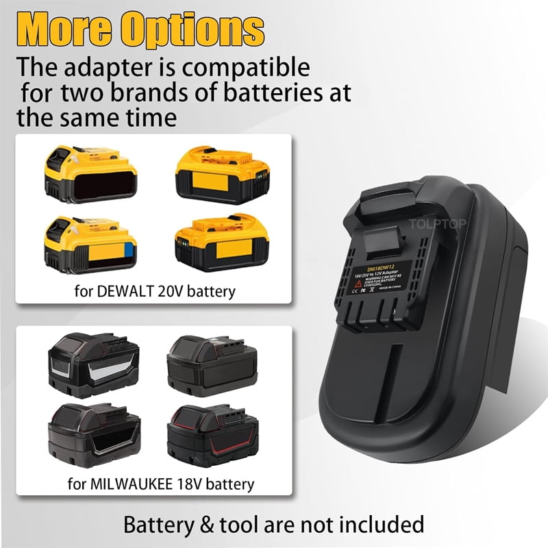 Battery Adapter Converter For De*walt/Mil*wau*kee 18V/20V Li-ion Battery Convert to for De*walt 12V Lithium Battery Power Tools