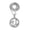 Silver-Tone, variant on Stone Stud Encircled U Pendant with 2mm Box Chain Necklace, Gold-Tone, 20"