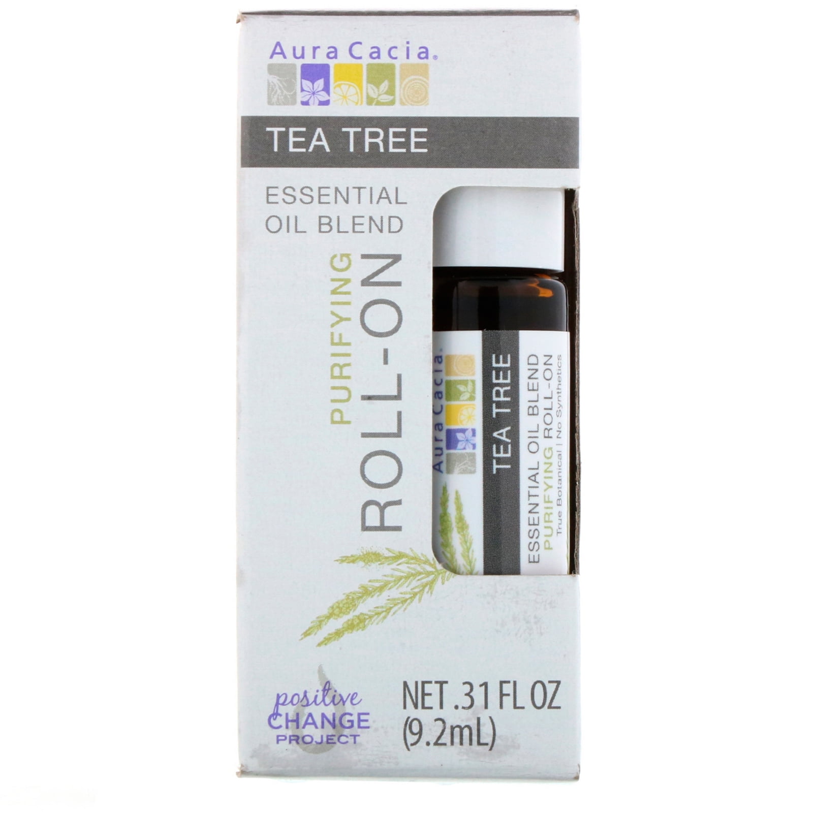 Aura Cacia  Essential Oil Blend  Purifying Roll-On  Tea Tree   31 fl oz  9 2 ml
