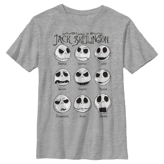 Boy's The Nightmare Before Christmas Emotions Of Jack Skellington  Graphic Tee Athletic Heather X Large