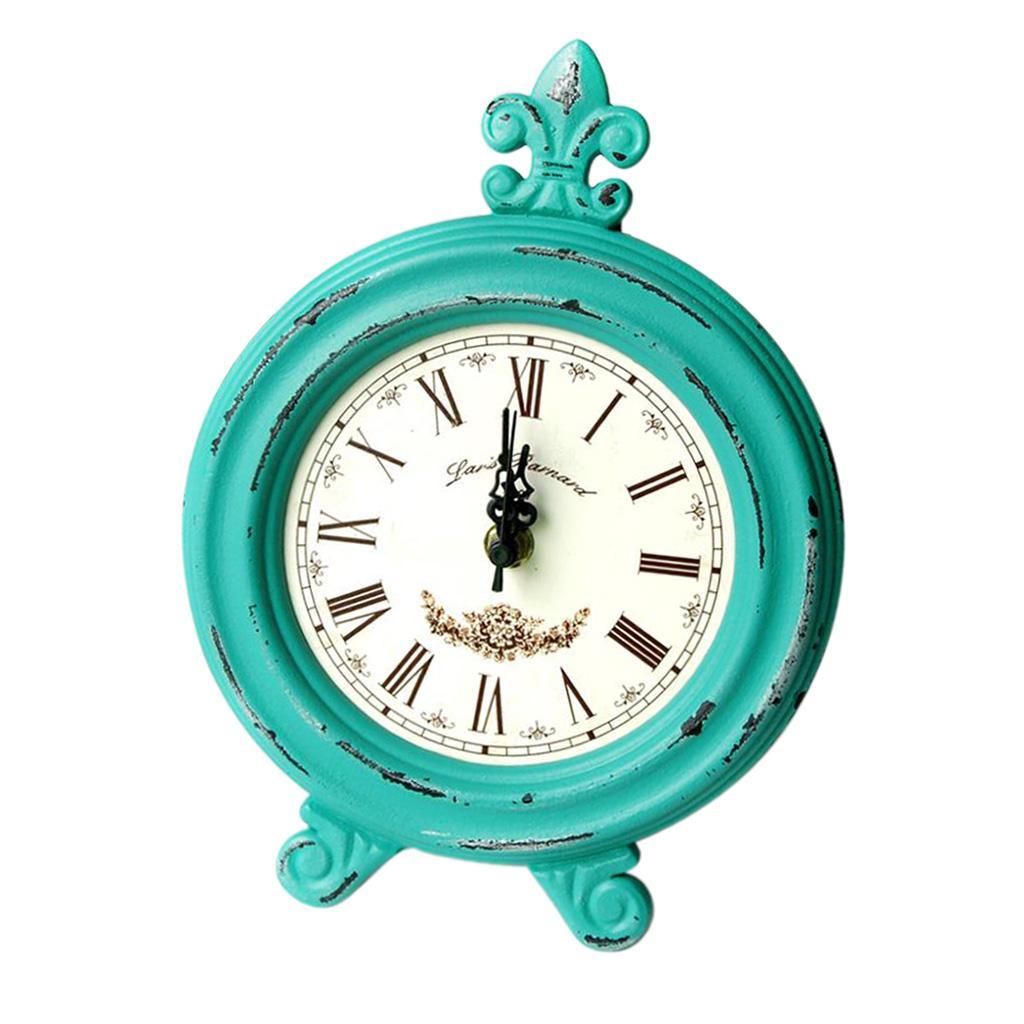 Vintage Wooden Desk Clock Table Desktop Mantel Clock for family art