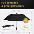 thumbnail image 2 of y Golf Umbrella Large 58 Inch Double Canopy Strong Windproof Heavy Duty & Oversized but Foldable Into Compact Size of 23 Inches For Travel Break Resistant Rain Umbrellas, UV Protection Black,, 2 of 5
