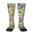 thumbnail image 2 of Picia Women Crew Soft Moisture-wicking Socks Watercolor Blooming Cactus Pattern Design Cotton Socks, One Size fit All, 2 of 9