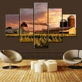 thumbnail image 4 of TISHIRON 5PCS Framed Farm Theme Canvas Wall Art Set,50"x24" Barn Farm at Sunset Wall Canvas Art Decor, 4 of 7