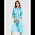 thumbnail image 4 of Vestido Midi Holgado Informal de Verano para Mujer, con Escote en V, Cordones, Media , Estampado Geométrico Bohemio Esmeralda M, 4 of 10