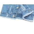 thumbnail image 5 of KIDSCOOL SPACE Kid Jean Vest,Junior Ripped Raw Edge Denim Vest Tops,Light Blue,10-11 Years, 5 of 5