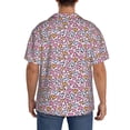 thumbnail image 3 of Lsque love heart Print Men's Cuban Collar Short Sleeve Shirt Summer Beachwear Casual Button Down Fashionable Vacation Leisure Shirt-XX-Large, 3 of 5