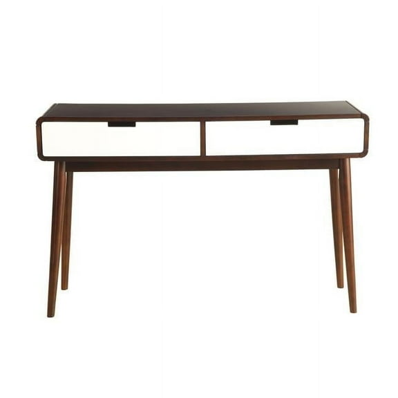 Home Roots Furniture 286322 30 x 47 x 15.75 in. MDF & Wood Veneer Sofa Table - Walnut & White