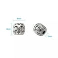 thumbnail image 3 of U8MO 50x Tibetan Alloy Barrel Metal Beads Carved Loose Spacers Nickel Free Silver 6mm, 3 of 8