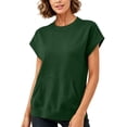 thumbnail image 5 of Setooff Women's Casual Solid Short Sleeve Hoodless Sweatshirt Loose Front Pocket Top plus size tops shirts for women, 5 of 7