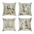 thumbnail image 6 of Taicans Luxury Christmas Decorative Throw Pillow Covers 18x18in,Embossed Snowman& Snowman Winter Scene,Gold Accents,White Frame,Holiday Home Decor,Couch Sofa Decoration, 6 of 8