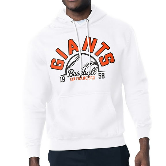 Men's Starter  White San Francisco Giants Half Ball Team Graphic Pullover Hoodie