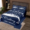 thumbnail image 2 of Erosebridal Cartoon Mountains Quilt Sets for King Size Bed, Camping Bed Set, Rustic Decor 3-Piece, 2 of 5