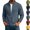 Dark Gray, variant on Mens Thermal Polar Fleece Jacket Casual Full Zip Stand Collar Warm Winter Sweatshirt Layering Coat for Golf Hiking Travel Work with Zip Pockets, Dark Blue, XXXL