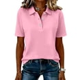 thumbnail image 6 of Womens Polo Shirts Short Sleeve Collared Button Cute Summer Tops Dressy Casual Quick Dry Office Work Blouse, L, 6 of 6