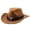 Brown, variant on Western Cowboy Jazz Bowler Hat with Unique Cow Head Embellishment for Ethnic Style Coffee M