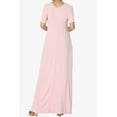 thumbnail image 2 of TheMogan Robe Maxi Surdimensionnée en Jersey Doux pour Femmes, Col en V, Manches Courtes avec Poche, 2 of 6