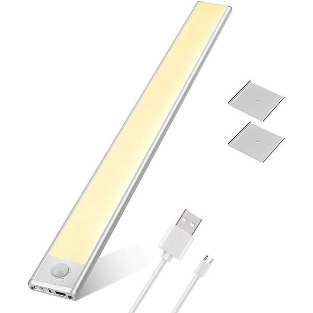Luz LED para debajo del gabinete YUANXCMXG Luz de gabinete Recargable de 76 LED con sensor de movimiento