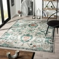 thumbnail image 3 of Luxe Weavers Oriental Floral Green 5x7 Area Rug, Non-Shedding Distressed Style Carpet, 3 of 10