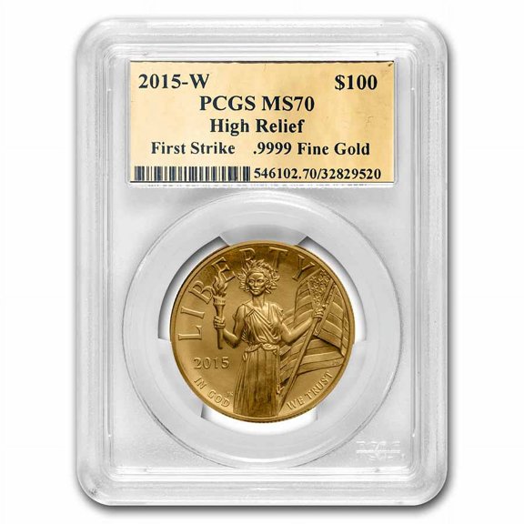 2015-W High Relief Liberty Gold MS-70 PCGS (FS, Gold Foil Label)