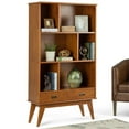 thumbnail image 2 of Allora Solid Rubberwood Teak Brown Bookcase Rectangular 63.98" Unassembled, 2 of 5