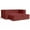 Berry Red, variant on Jaxx Zipline Convertible Sleeper Loveseat & Ottomans, Textured Microvelvet - Indigo