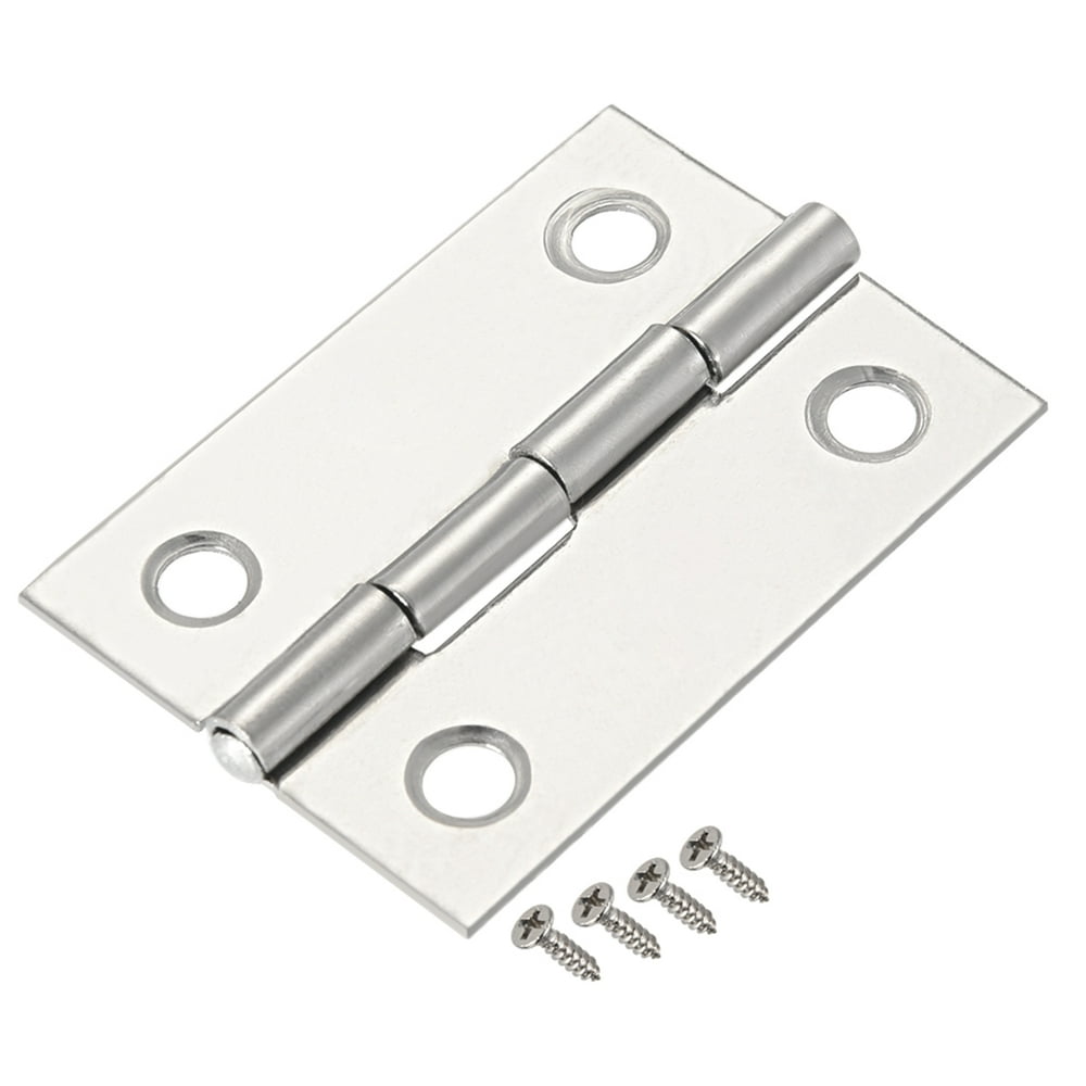 Uxcell 1.77" Hinge Silver Door Hinges Fittings Brushed Chrome