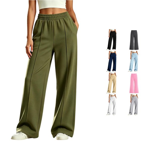 RTKFRFLM Girls Sweatpants Wide Leg Loose Fit Elastic Waist Casual Sport Trousers for Kids for Everyday Casual Wear