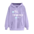 thumbnail image 2 of BLTIBY Christmas Sweatshirts Hoodies for Women Christmas Graphic Drawstring Fleece Hooded Xmas Holiday Pullover Sweater with Pockets Purple 2 XL, 2 of 3