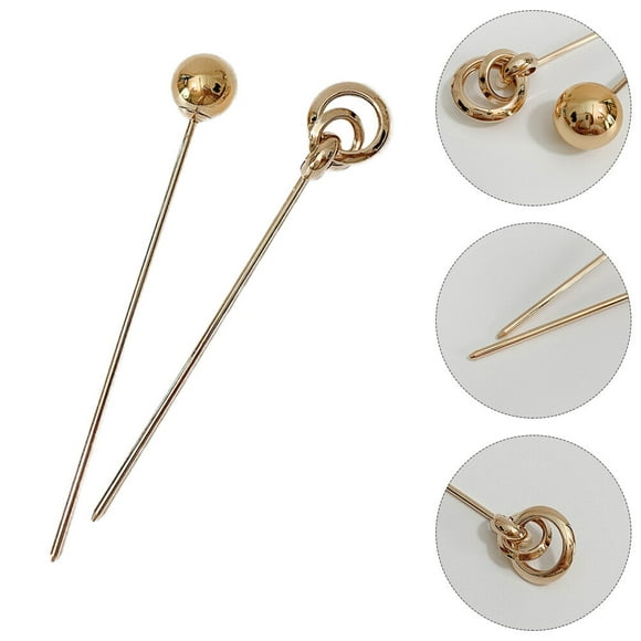 MERRYHAPY 2Ud Korea Style Metal Hair Fork Assorted Color Vintage Hairpin for Women Decor Parties
