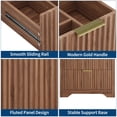thumbnail image 7 of 24" Fluted Bathroom Vanity with Sink, Farmhouse Freestanding Bathroom Sink Cabinet with 2 Drawers & 1 Flip-Down Drawer, Easy Assembly & Cleaning, Walnut, 7 of 7