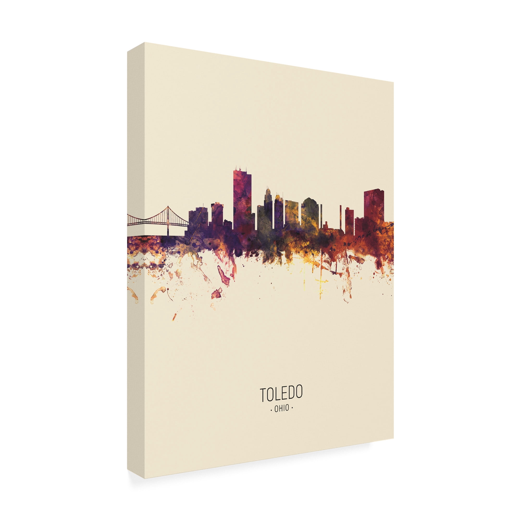 Trademark Fine Art 'Toledo Ohio Skyline Portrait III' Canvas Art by Michael Tompsett