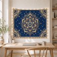 thumbnail image 5 of Ivory Floral Mandala on Navy Blue, Serene Boho for Meditation Enthusiasts, Spiritual Wall Art, Housewarming Gift, Tapestry Wall Hanging for Bedroom, Living Room and Dorm, 5 of 7