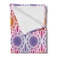 thumbnail image 2 of Tribal Soft Flannel Fleece Throw Blanket, Pattern of Ogee Inspired Motifs Floral Elements in Gradient Tones, Cozy Plush for Indoor and Outdoor Use, 50" x 70", Multicolor, by Ambesonne, 2 of 5