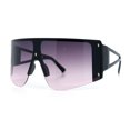 thumbnail image 5 of Womens Oversized Shield Curved Wrap Flat Top Half Rim Plastic Sunglasses Black - Purple, 5 of 8