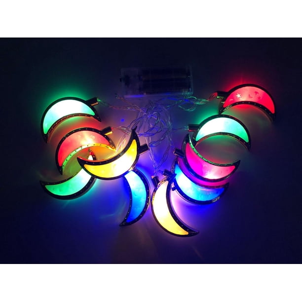 Luces Decorativas Led Eid Mubarak, Estrellas Musulmanas De Ramadán, Luna, Guirnalda De Luces, Decoración Colgante Duradera Para Fiestas Yuarrent HA046500-06