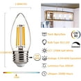 thumbnail image 3 of Dimmable LED Candelabra Light Bulbs 60W Equivalent E26 Regular Base - FLSNT 4.5W B11 LED Chandelier Candle Light Bulbs,2700K Soft White, 450LM,CRI80- 6 Pack, 3 of 6