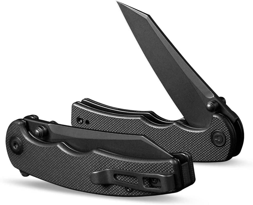 CIVIVI P87 Folder Knife, Kaila Cumings 2.9-in Nitro-V Black Stonewashed Blade Reverse Tanto, G10 Handle with A Thumb Stud Liner Lock Folding Pocket Knife (Black)