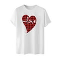 thumbnail image 3 of FAWUUDO Mens Romantic Valentines Short Sleeve T Shirt Round Neck Casual Simple Graphic Print Holiday Casual Wear White M, 3 of 5