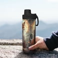 thumbnail image 7 of Picia Mystic Fox With Halo Pattern Water Bottle 18 oz Stainless Steel Insulated Bottles With Handle Leak Proof Gym Sport Water Jug BPA-free insulated kettle For Men Women Adults, 7 of 7