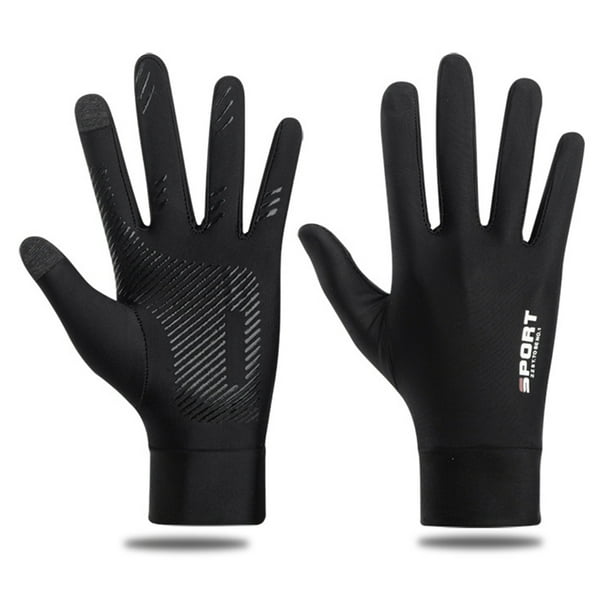 Guantes de verano con protección UV, guantes antideslizantes con pantalla táctil para hombres y mujeres, guantes transpirables para conducir, ciclismo, equitación, escalada, golf, entrenamiento (negro