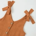 thumbnail image 4 of vdgthytj Toddler Girls Jumpsuit Button Adjustable Tie-Up Strap Sleeveless Ruffle Hem Shorts Rompers Summer Clothes, 4 of 8